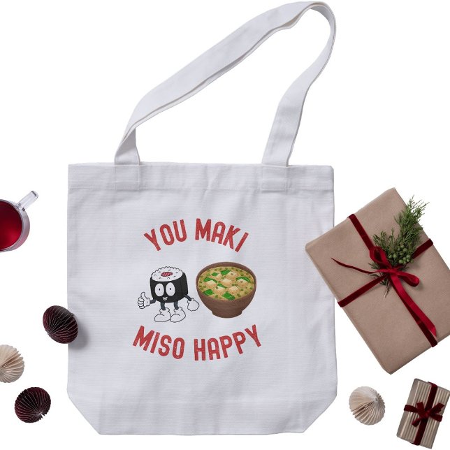 Du Maki Miso Lycklig - Cute Sushi Pun Tygkasse (Skapare uppladdad)