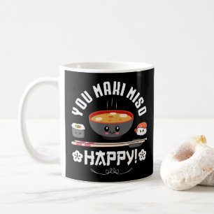 Du Maki Miso Lycklig - Japanska Noodles Cute Kawai Kaffemugg