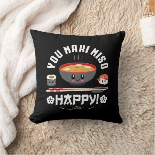 Du Maki Miso Lycklig - Japanska Noodles Cute Kawai Kudde