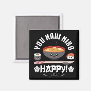 Du Maki Miso Lycklig - Japanska Noodles Cute Kawai Magnet
