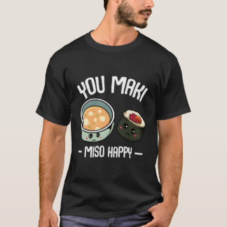 Du Maki Miso Lycklig Kawaii Sushi Otaku Japanska F T Shirt