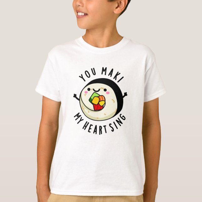 Du Maki My Heart Sjunga Funny Sushi Pun T Shirt (Framsida)