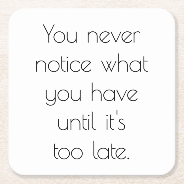 Du märker aldrig Papper Underlägg (Framsidan)