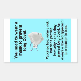 Du måste bära en mask för att förhindra pappra kli rektangulärt klistermärke