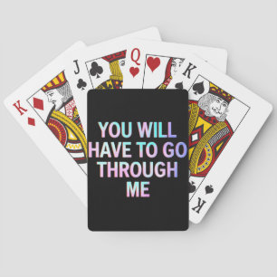 Du Måste Gå Genom Mig Roligt LGBTQ Trans Casinokort
