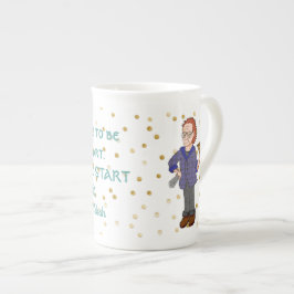 Du måste inte att vara bra, woodturners mugg benporslin mugg