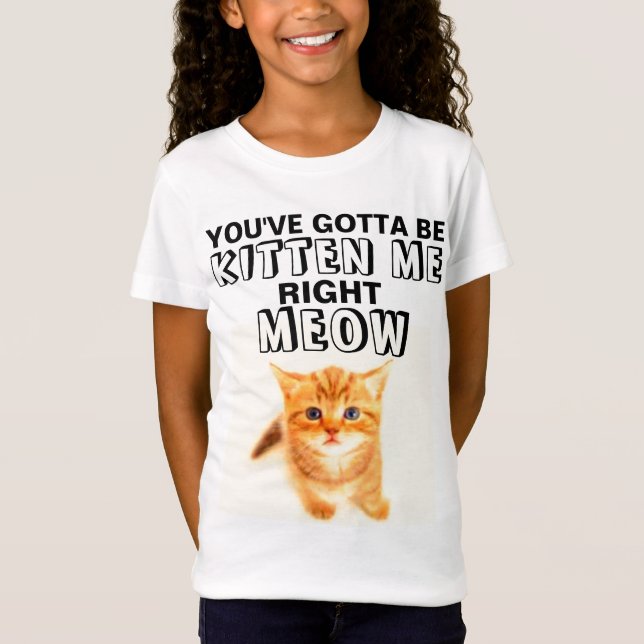 DU MÅSTE KITTA MIG HÖGER MEOW Cat T-Shirts (Framsida)