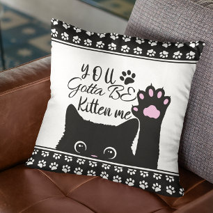 Du Måste Kolla Mig Rolig Kattmönster Kudde