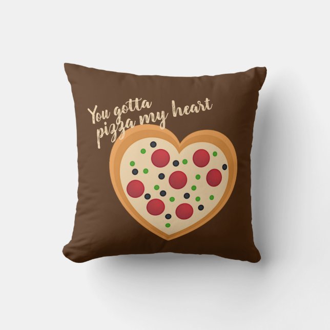 Du måste pizza Me Heart Pun Kudde (Framsida)