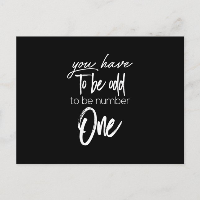 Du måste vara udda för att bli nummer ett vykort (Framsida)