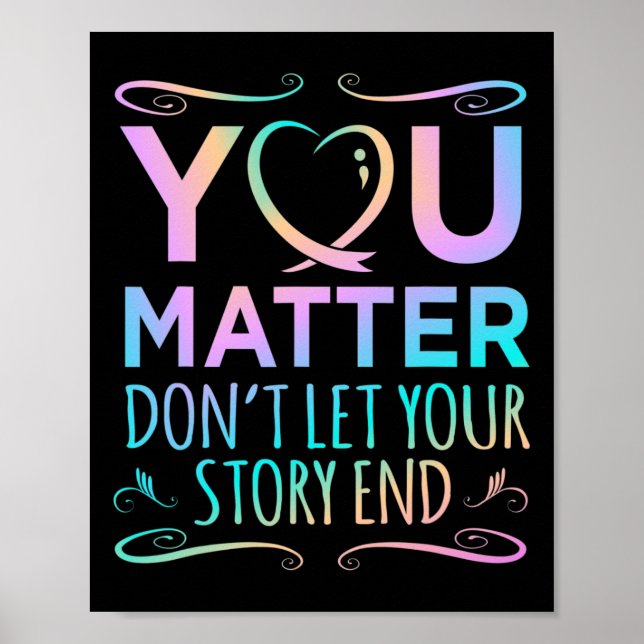 Du matar ut Lycklig Suicide Awareness Support Grap Poster (Framsidan)