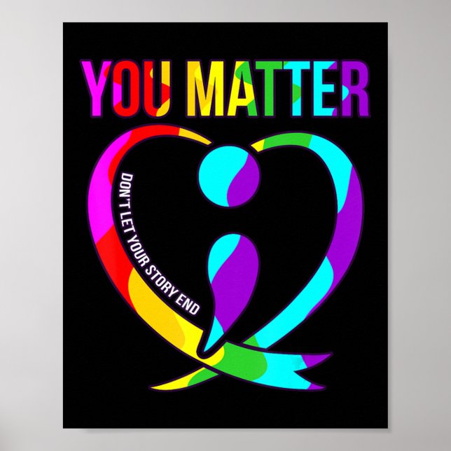Du matar ut Lycklig Suicide Awareness Support Grap Poster (Framsidan)