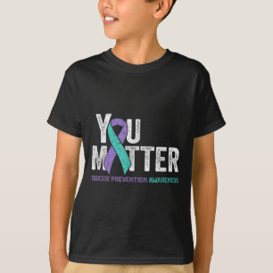 Du Matte Suicide Prevention Awareness Band Teal T Shirt