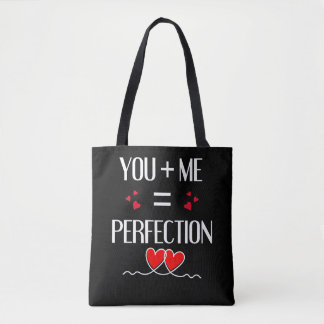 Du + Me = Perfektion - Cute Couple Design Tygkasse
