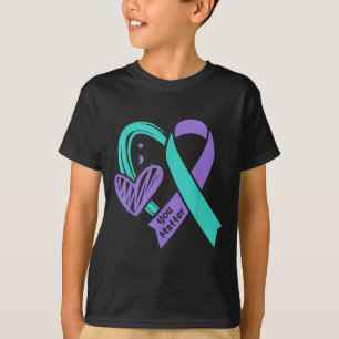 Du medvetenhet om förebyggande av självmord Teal L T Shirt