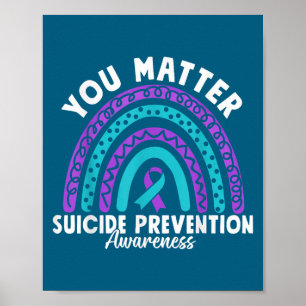 Du medvetenhet om förebyggande av självmord Teal & Poster