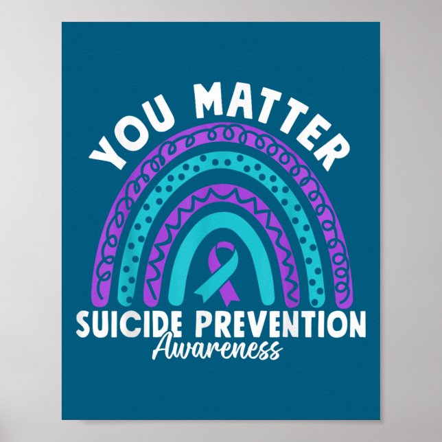 Du medvetenhet om förebyggande av självmord Teal & Poster (Framsidan)