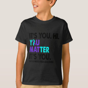 Du medvetenhet om självmordsförebyggande teal lila t shirt