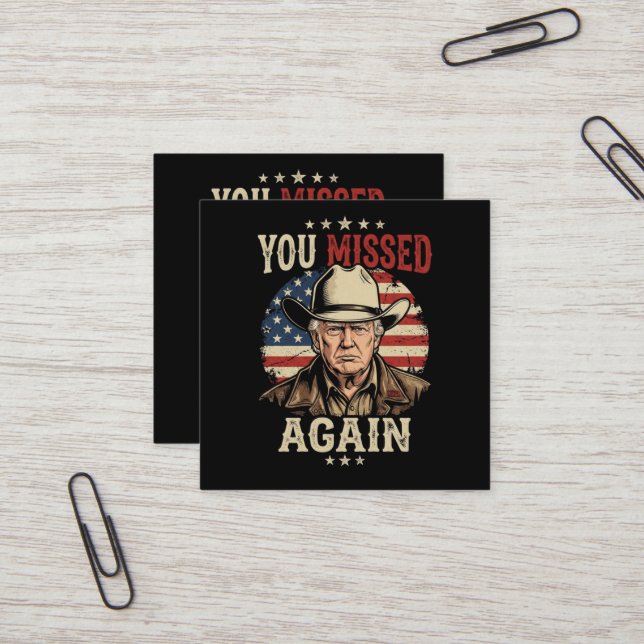 du missade igen fyrkantigt visitkort (Fram/Back In Situ)
