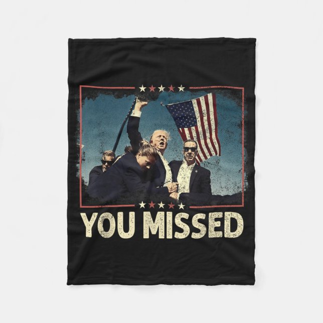 Du missade Shirt, du missade Trump 2024 du missade Fleecefilt (Framsidan)