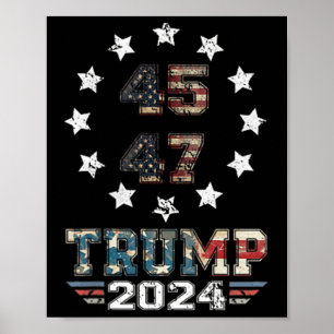 Du missade Trump 2024 US American Flagga 2 Side Poster