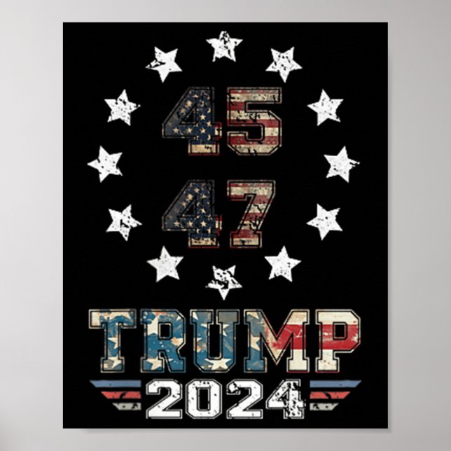 Du missade Trump 2024 US American Flagga 2 Side Poster (Framsidan)
