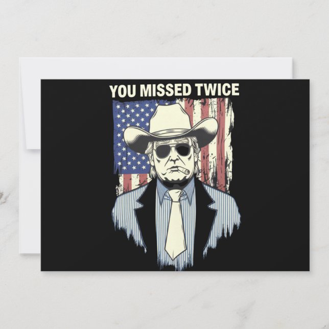 Du missade två gånger Western Trump Cowboy Trump 2 Inbjudningar (Framsida)