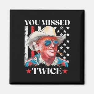 Du Missade Två Gånger Western Trump Cowboy Trump 2 Magnet