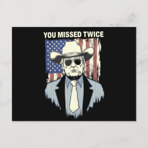 Du missade två gånger Western Trump Cowboy Trump 2 Vykort