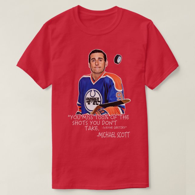 Du missar 100 av de stötar du inte tarScott. T Shirt (Design framsida)