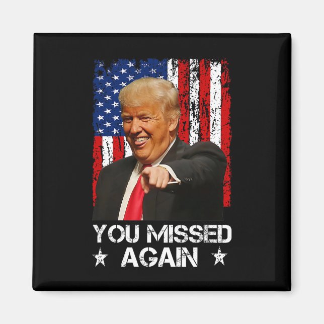 Du Miste Igen Trump 2025 Usa Flagga 2  Magnet (Framsidan)