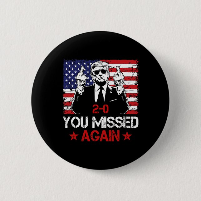 Du Miste Igen Trump 2025 Val USA Flagga Vinta Knapp (Framsida)
