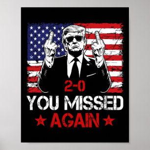 Du Miste Igen Trump 2025 Val USA Flagga Vinta Poster
