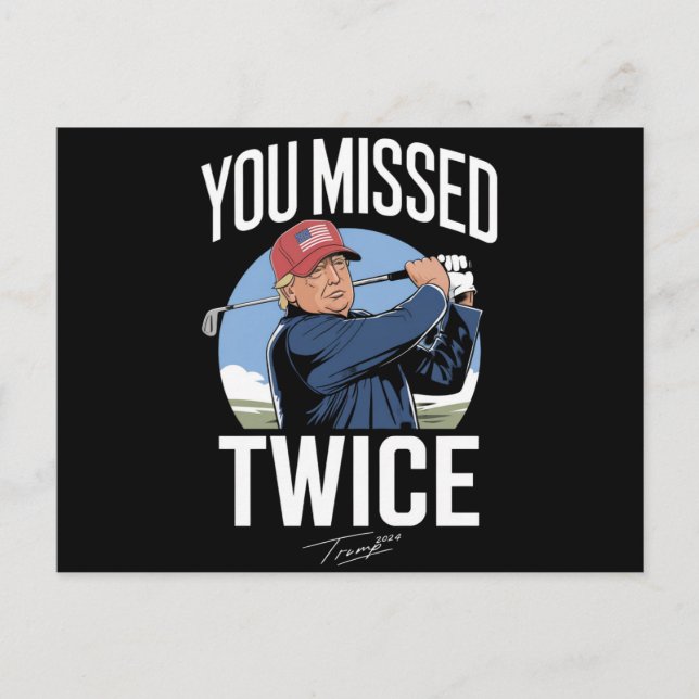 Du Miste Två Gånger Golf 2024 Rösta Trump Miste Mi Vykort (Framsida)