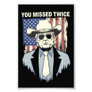 Du Miste Två Gånger Western Trump Cowboy Trump 202 Fototryck