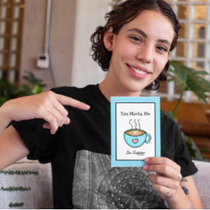 Du Mocha mig So Lycklig Coffee Pun Kort