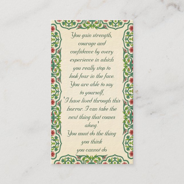 Du når styrka, kurage och förtroende by visitkort (Framsida)