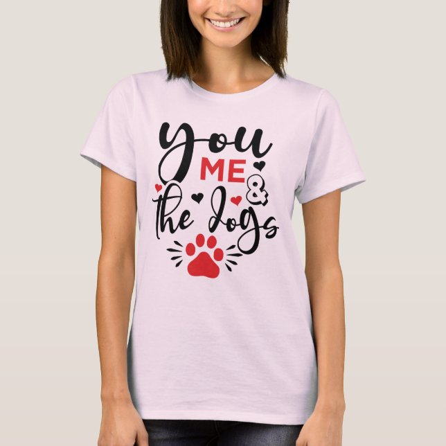 Du och Cat Hund Valentine T-Shirt (Framsida)