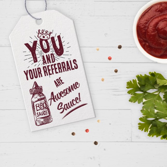 Du och dina hänskjutanden är Fantastisk Sauce Mark Presentetikett (Skapare uppladdad)