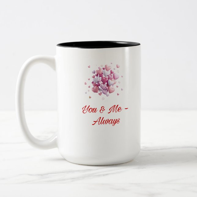 Du och jag - alltid | Romantisk citattkaffe Mugg (Vänster)
