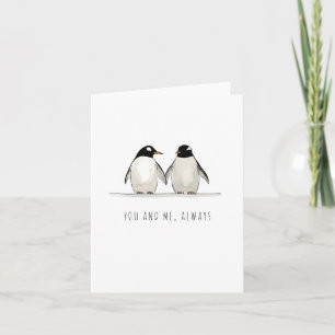 Du och jag, Alltid Romantisk Pingvin Alla Hjärtans Kort