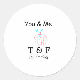 Du och jag älskar cup cake röda valentines dag nam runt klistermärke