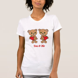 Du och jag - Cute baby bär med hjärtan T Shirt