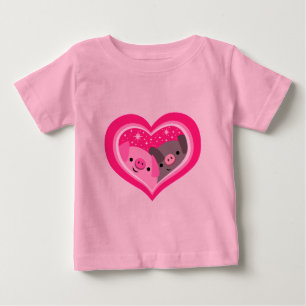 Du och jag (Cute Tecknad Grisar) Baby T-Shirt