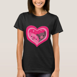 Du och jag (Cute Tecknad Grisar) Kvinnor T-Shirt