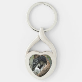 Du och jag för evigt twisted heart silverfärgad nyckelring