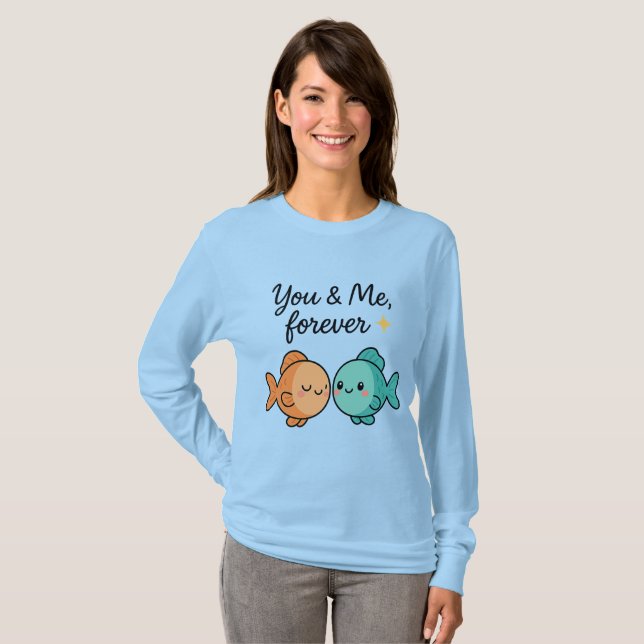 Du och jag för klumpfiskens formgivning t shirt (Hel framsida)
