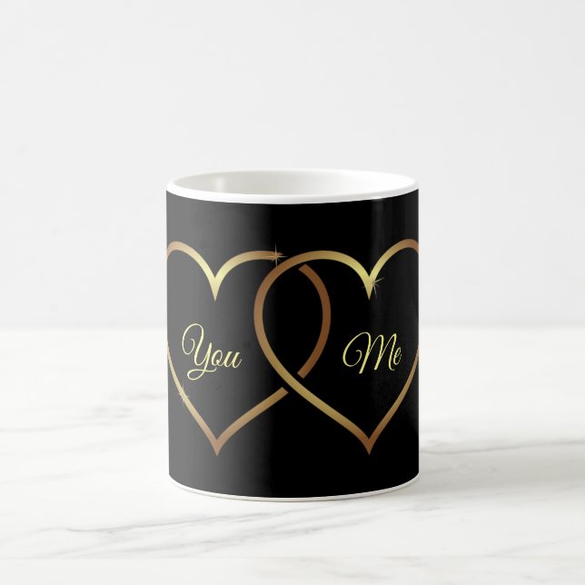 Du och jag Guld Hearts Romantik Kaffemugg (Center)