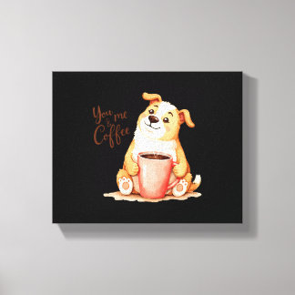 Du och jag-kaffe - Cute Corgi och Mysigt Brew Canvastryck