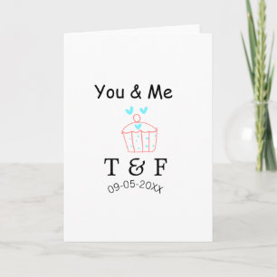 Du och jag kärlek cup cake röd valentine dag namn  kort